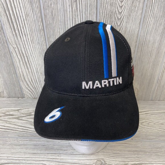 Mark Martin Cap Hat #6 Pfizer Roush Racing NASCAR Black Strapback Pinstripe NEW - Picture 8 of 8